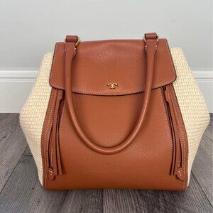 Tory Burch Half Moon Straw Tote